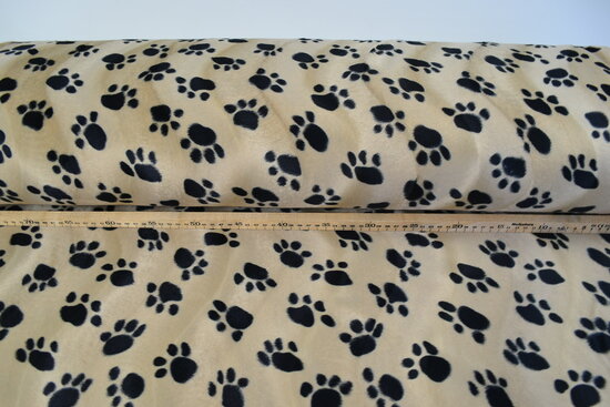 Velboa animal print Paws Beige