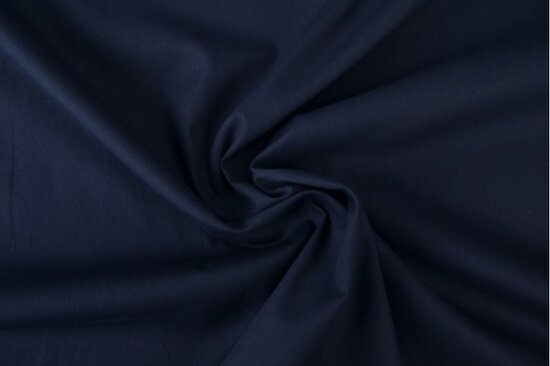 Katoen Uni Poplin Navy