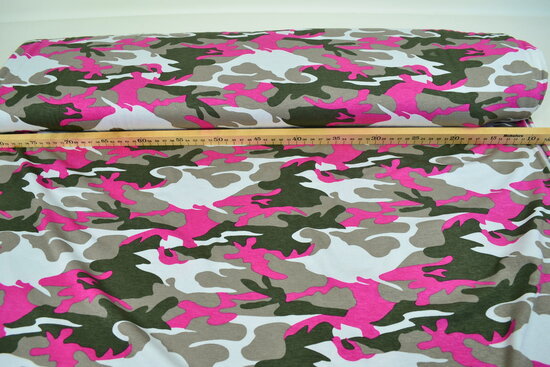 Viscose tricot Army Roze